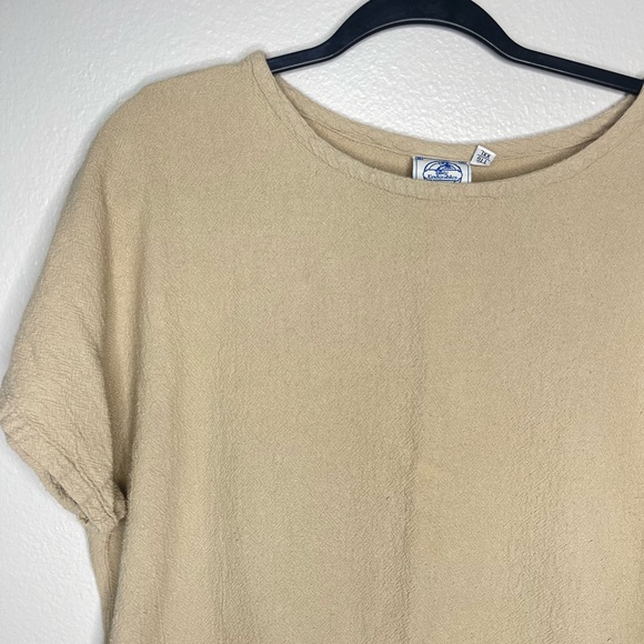 Vintage Tilley's Endurables Adventure 100% Cotton Beige Boxy Tee Shirt Large - Picture 2 of 6